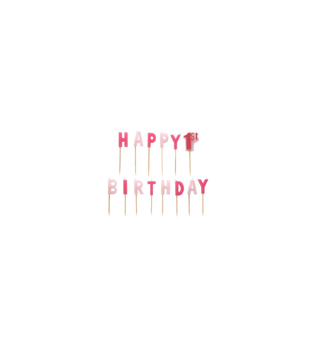 Ružové sviečky - Happy birthday