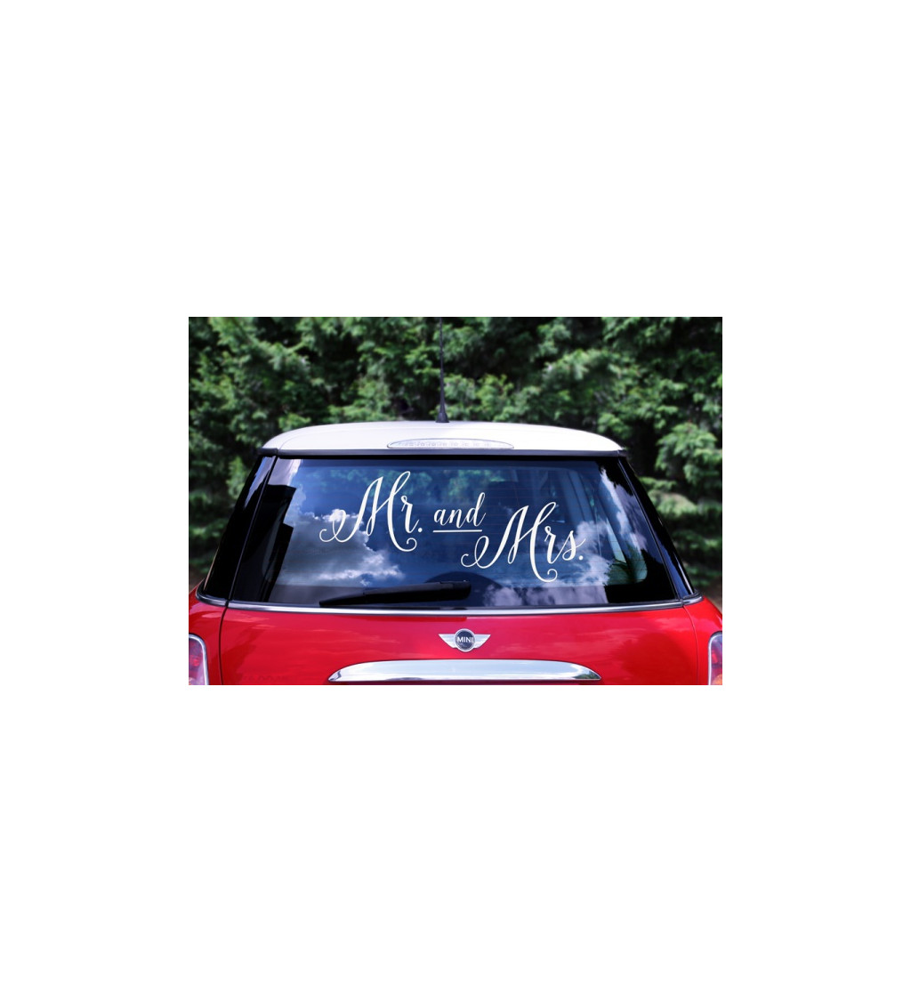 Biele samolepky na auto - svadba III