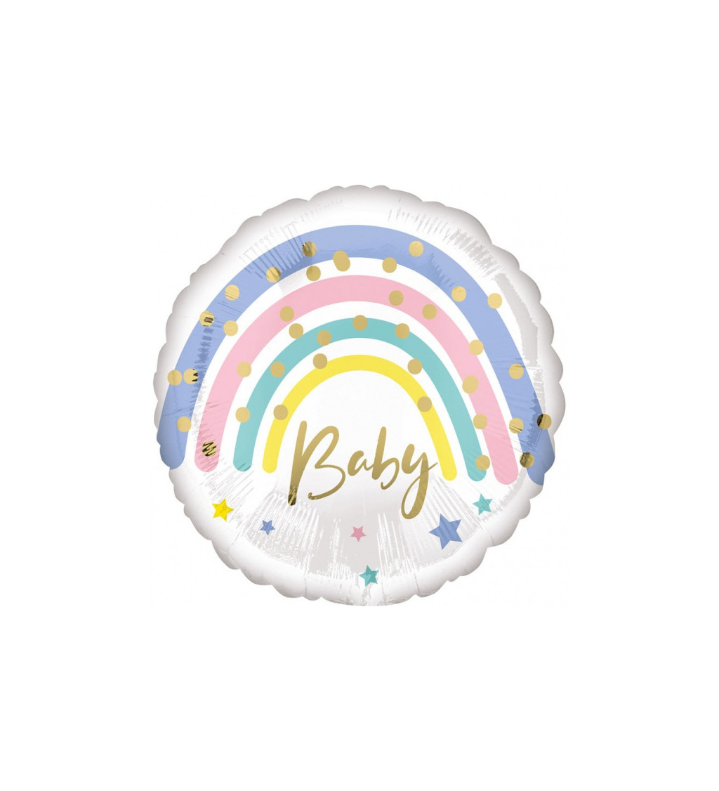 Dúhový fóliový balónik Baby