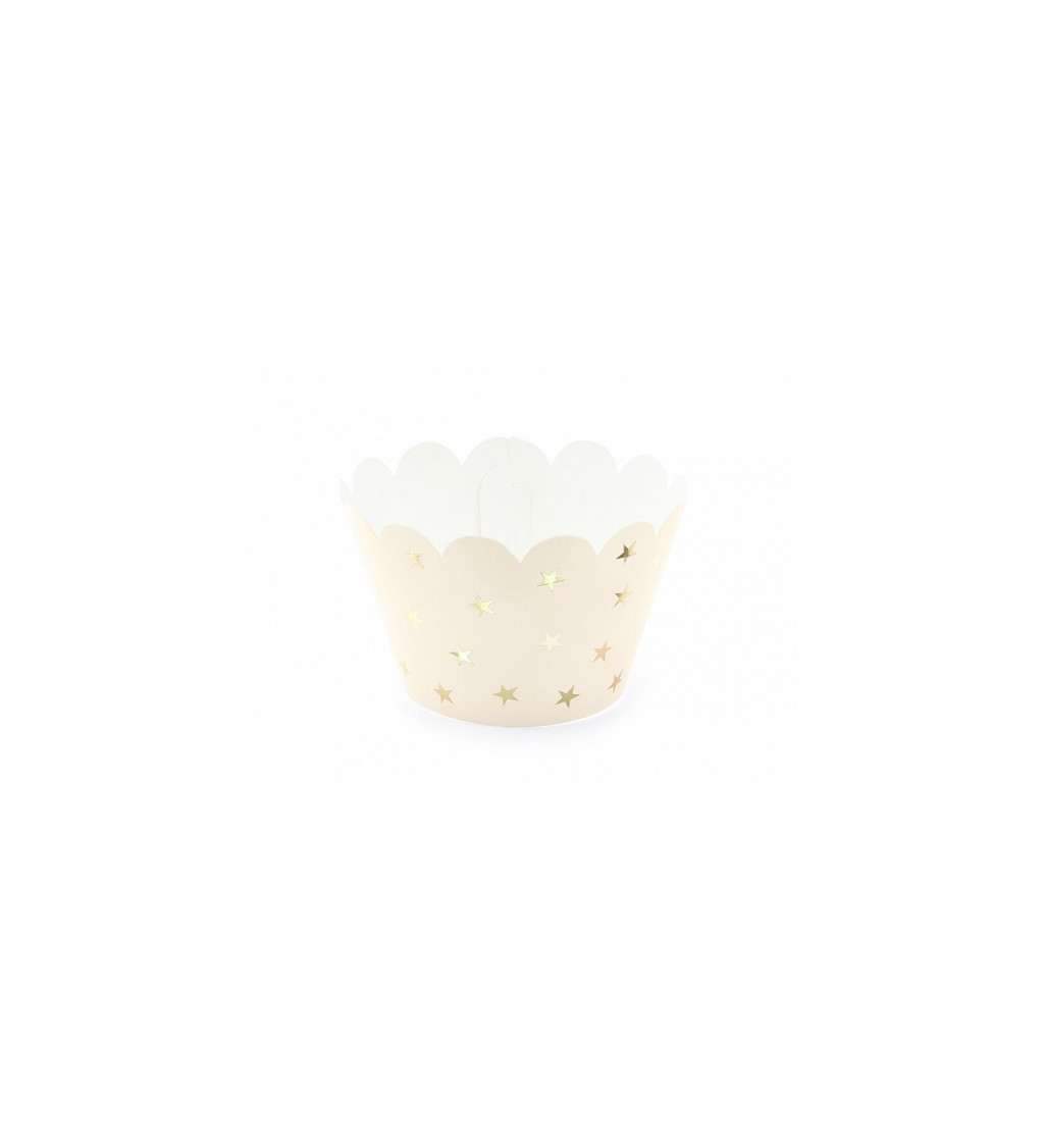 Svetlo oranžové cupcake košíčky s hviezdičkami