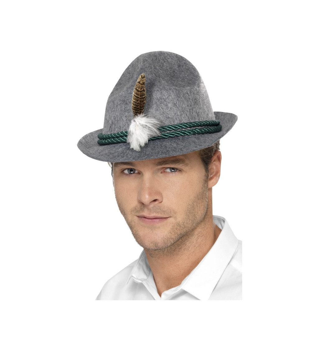 Bavorský klobúk - sivý