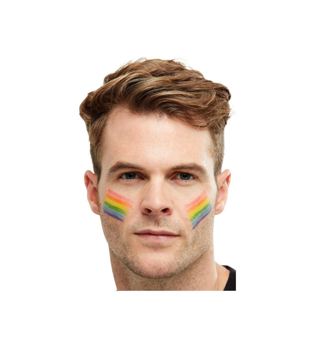 Dúhové farby na tvár