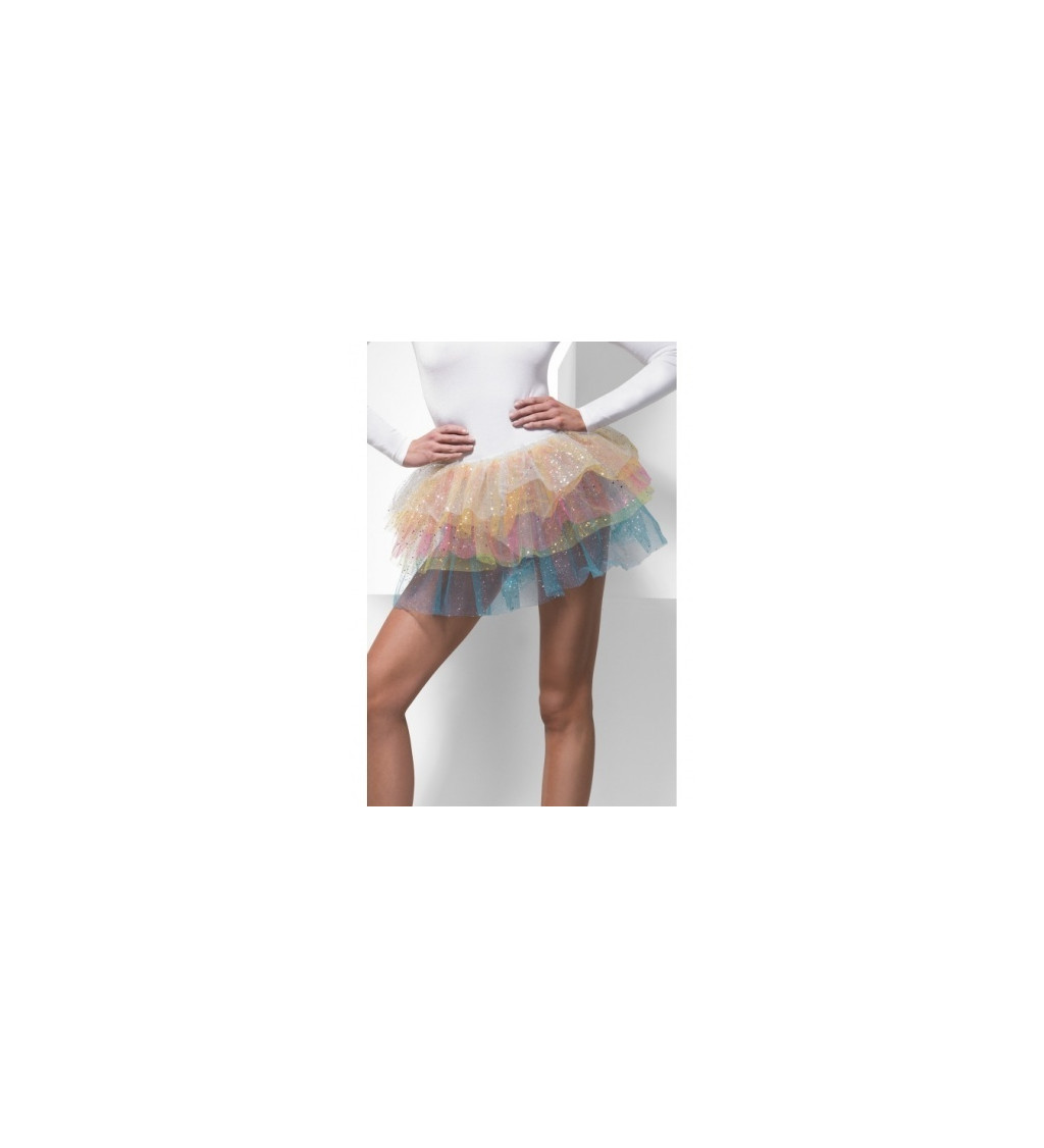 Trblietavá tutu sukňa - multicolor