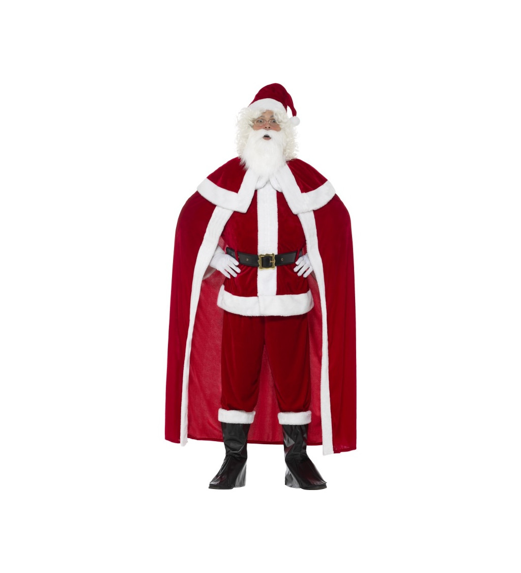 Pánsky kostým - Santa s plášťom - plyšové