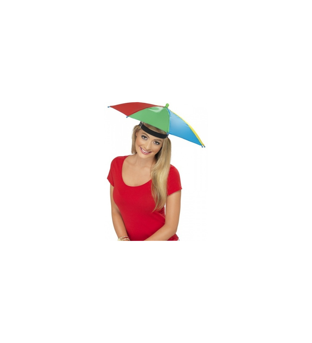 Farebný dáždnik na hlavu