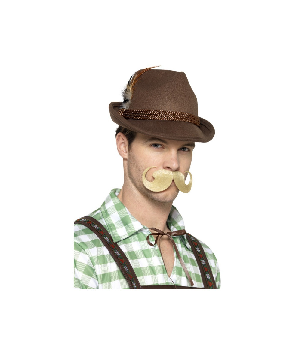 Bavorský klobúk deluxe - hnedý