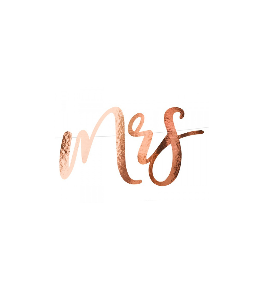 Svadobný banner Mr & Mrs - rose gold