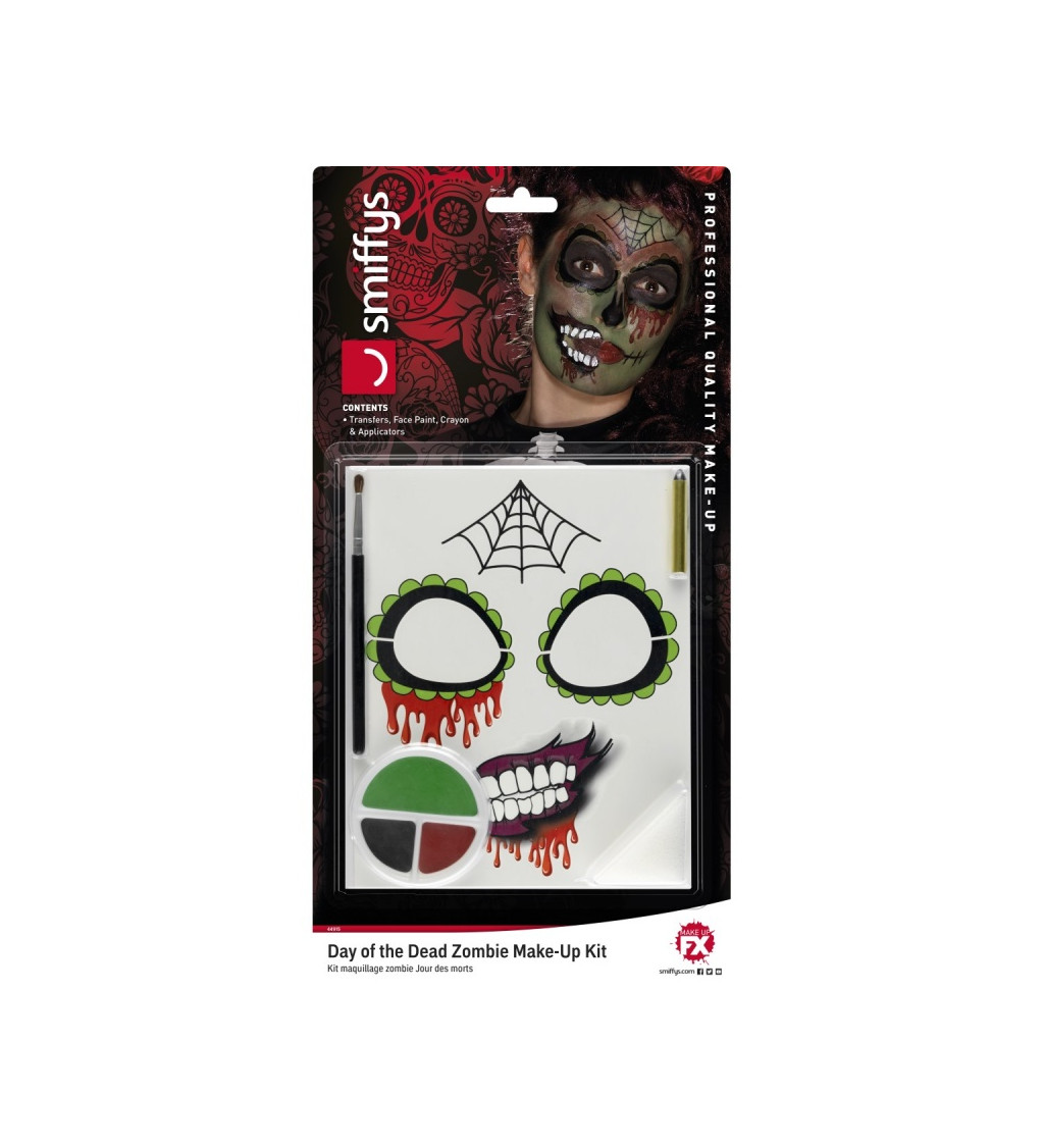 Halloweenske líčenie Zombie - mexický štýl