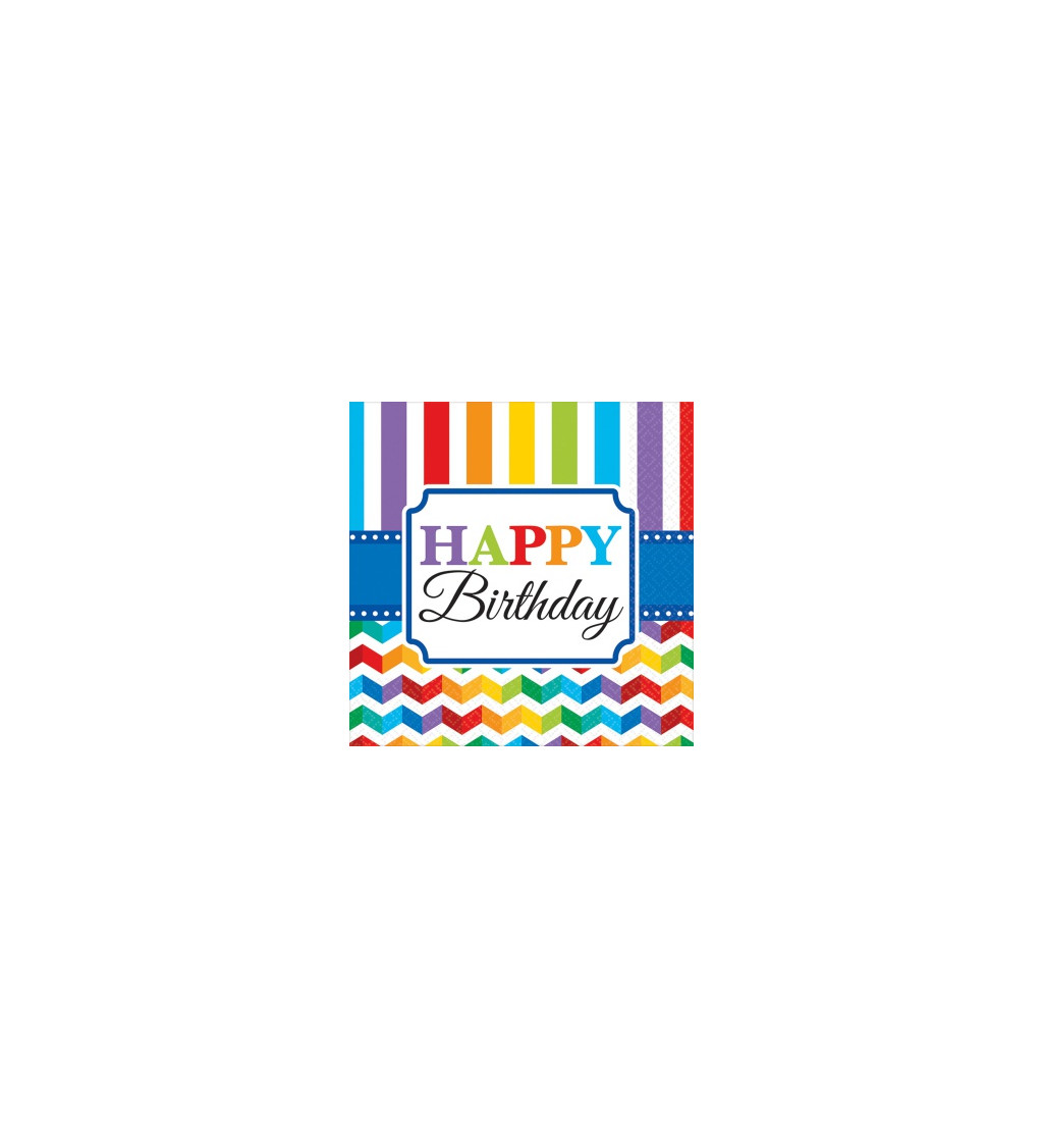 Servítky Happy Birthday - farebné