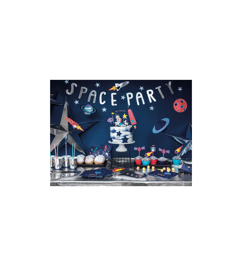 Strieborná girlanda Space Party