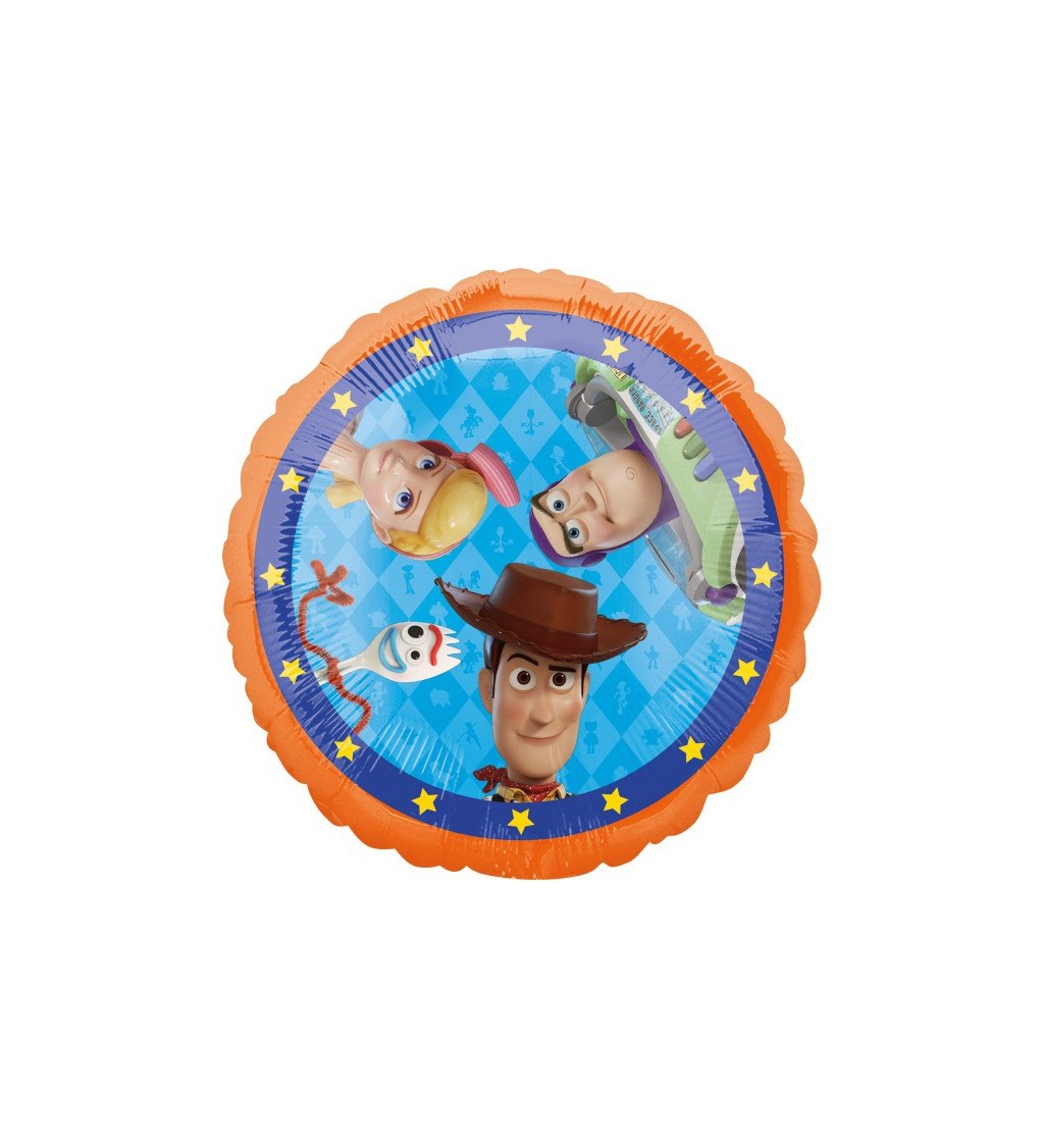 Guľatý fóliový balónik Toy Story 4