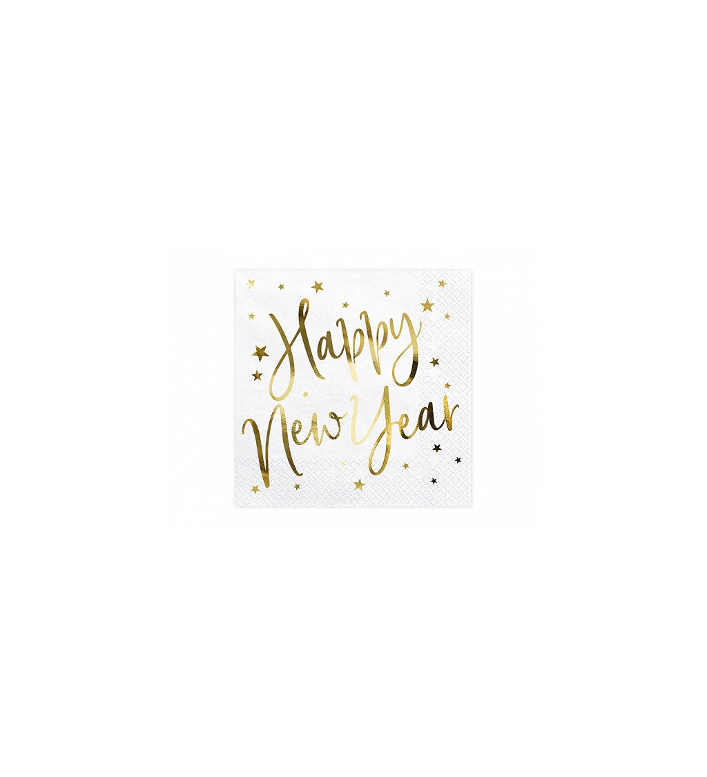 Servítky - biele Happy New Year