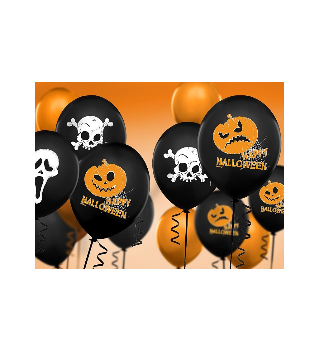 Latexové balóniky strong pastelové Happy Halloween 30 cm 50 ks