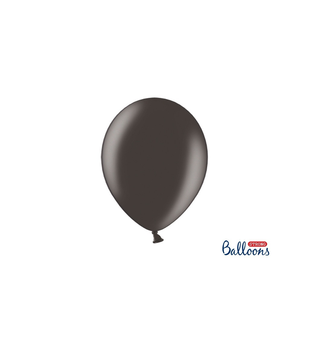 Latexové balónky strong metalické čierne 30 cm 10 ks