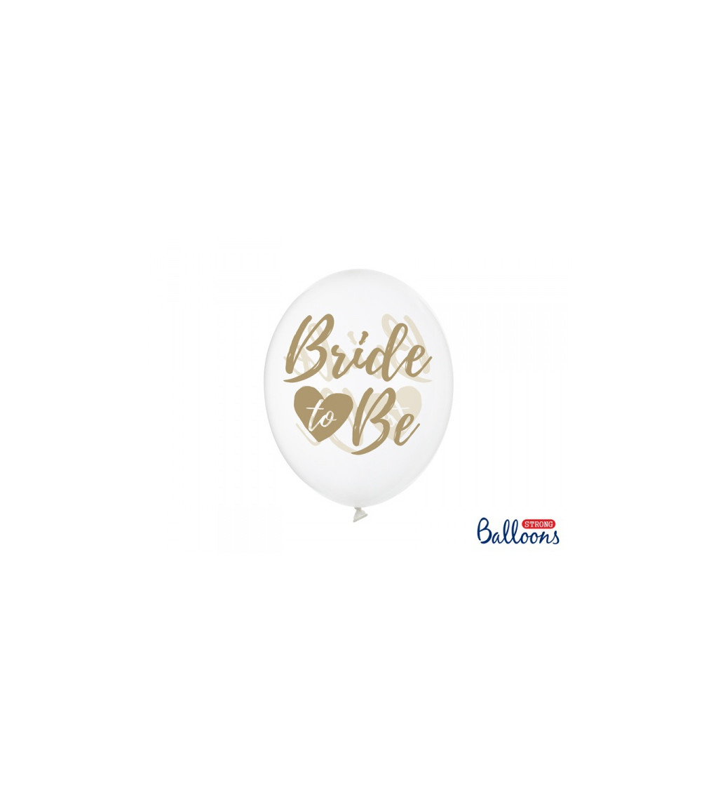 Latexové balóniky strong priehľadné Bride to be 30 cm 6 ks