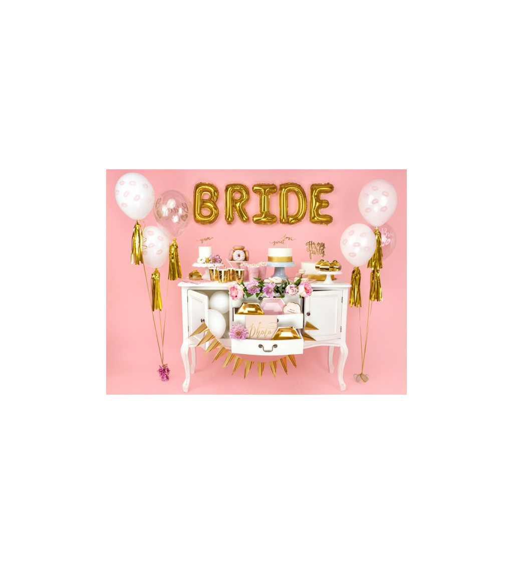 Latexové balóniky strong priehľadné Bride to be 30 cm 6 ks