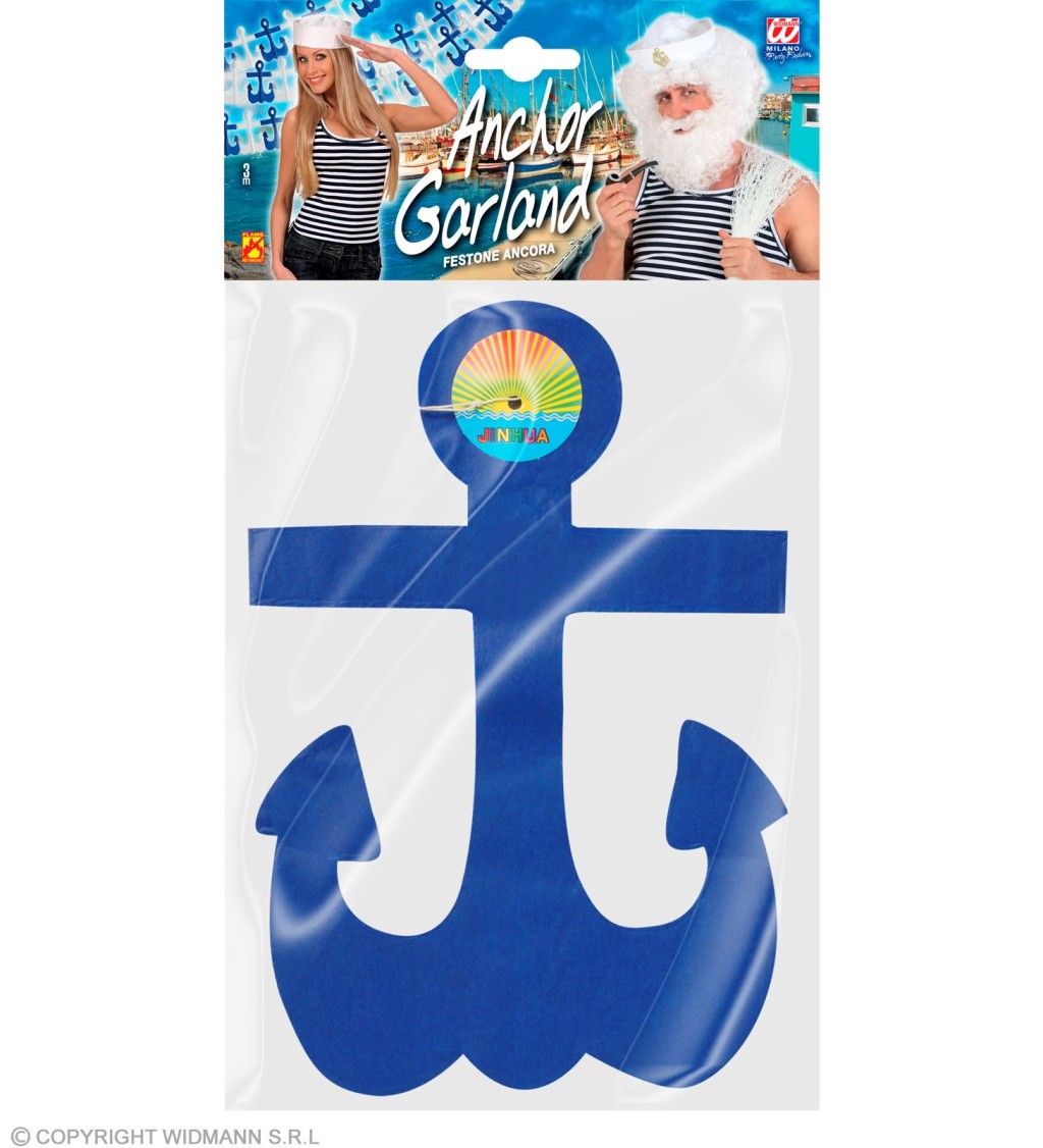 Modré kotvičky girlanda