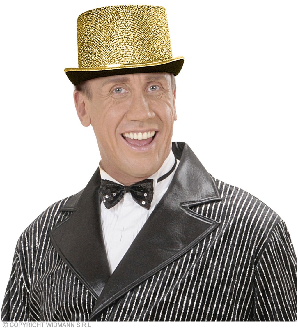 Párty cylindrový klobúk - zlatý