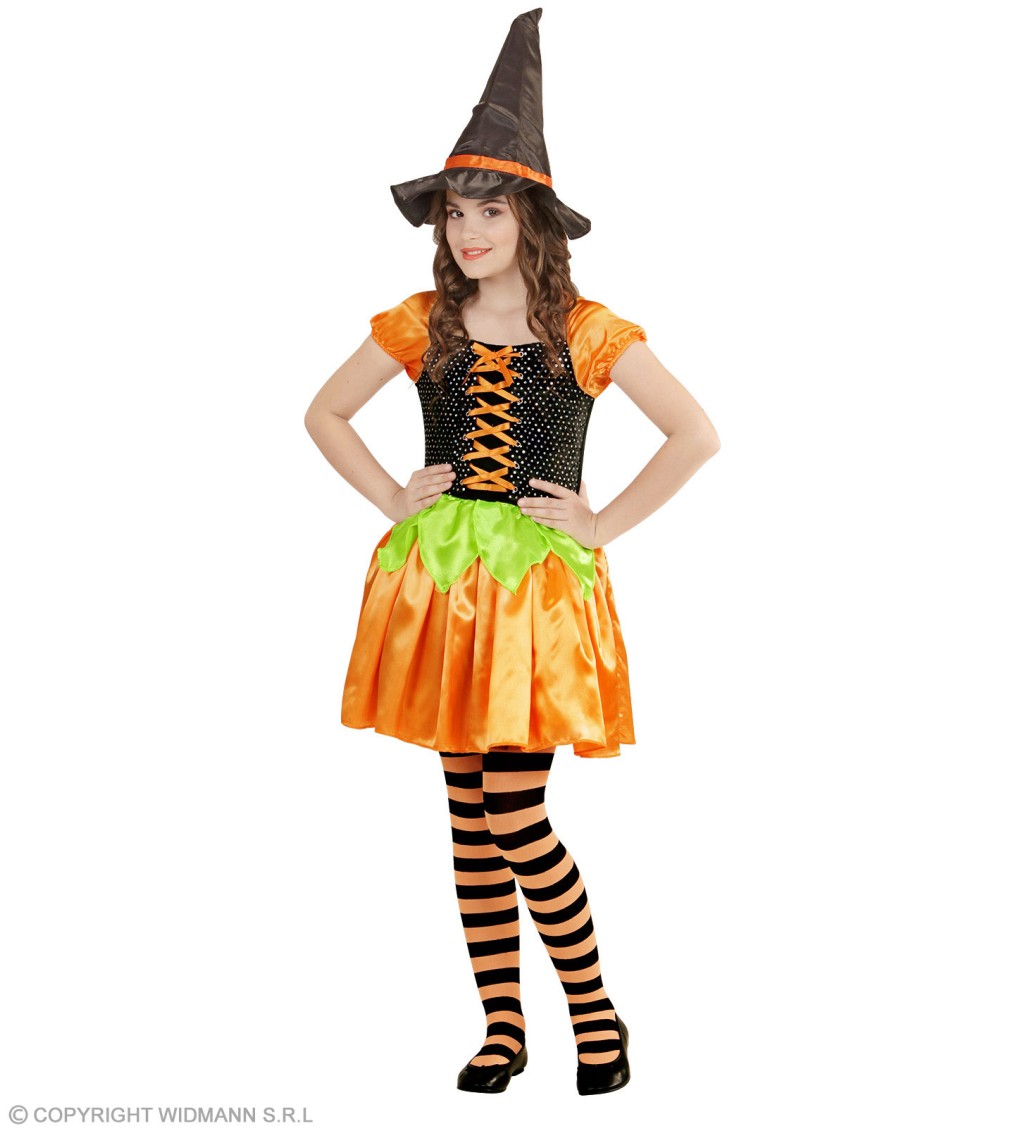 Detský kostým na halloween - Tekvicová čarodejnica