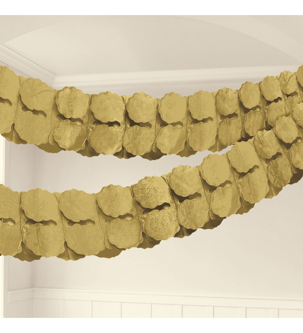 Papierová girlanda - zlatá