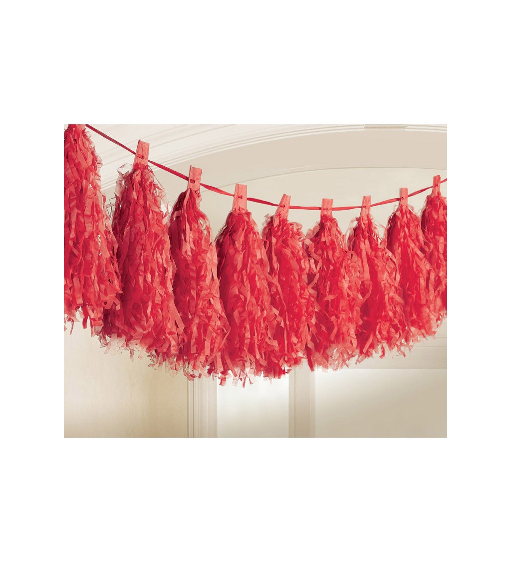 Girlanda - červené strapce