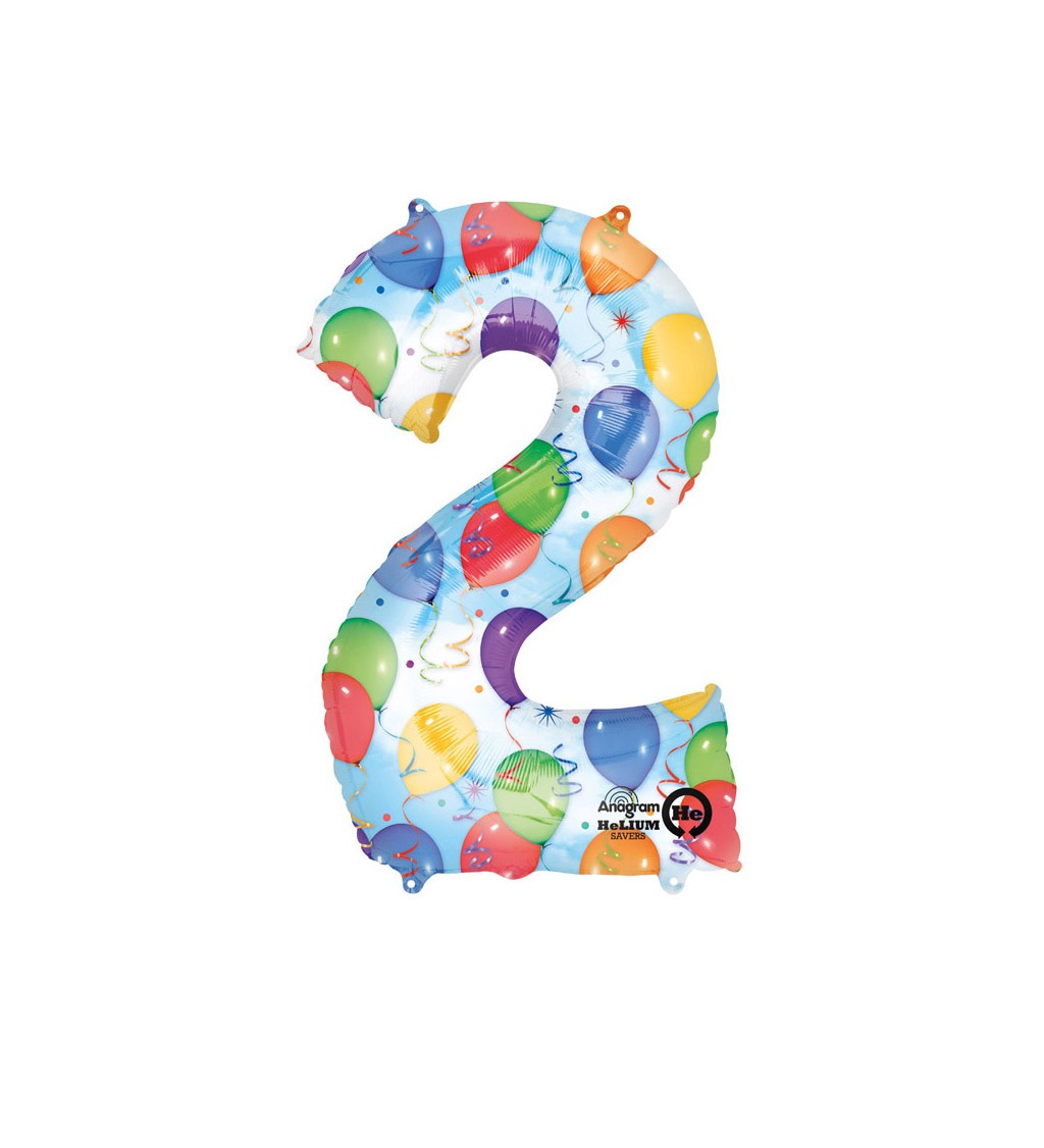 Farebný fóliový balónik - číslo 2