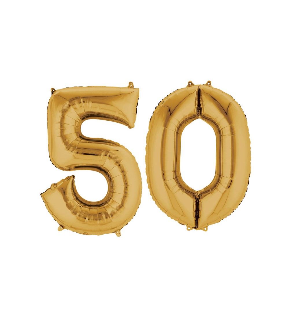 Fóliový balónik - zlaté číslo 50