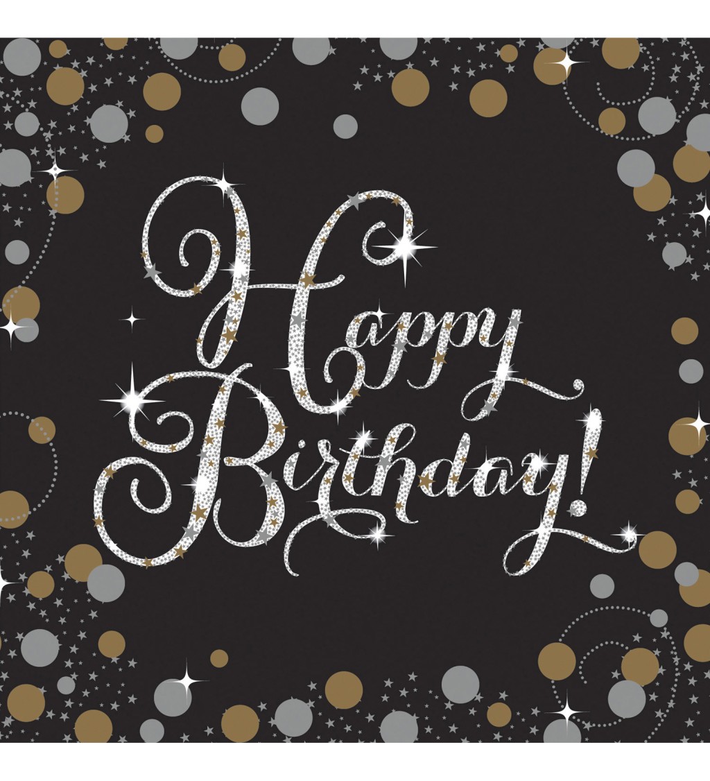 Zlaté obrúsky - Happy Birthday