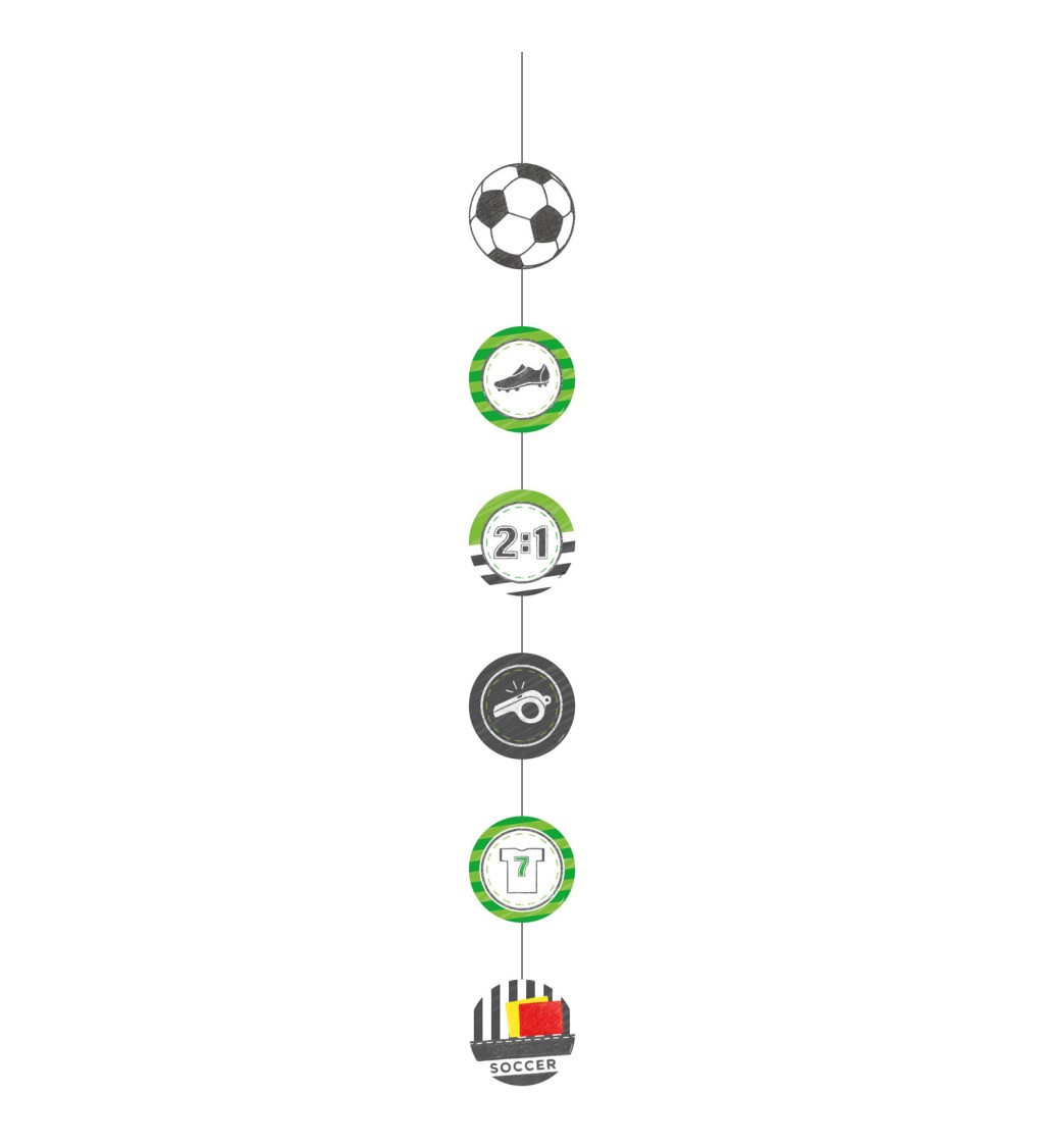 Závesná lanková dekorácia - futbalový motív