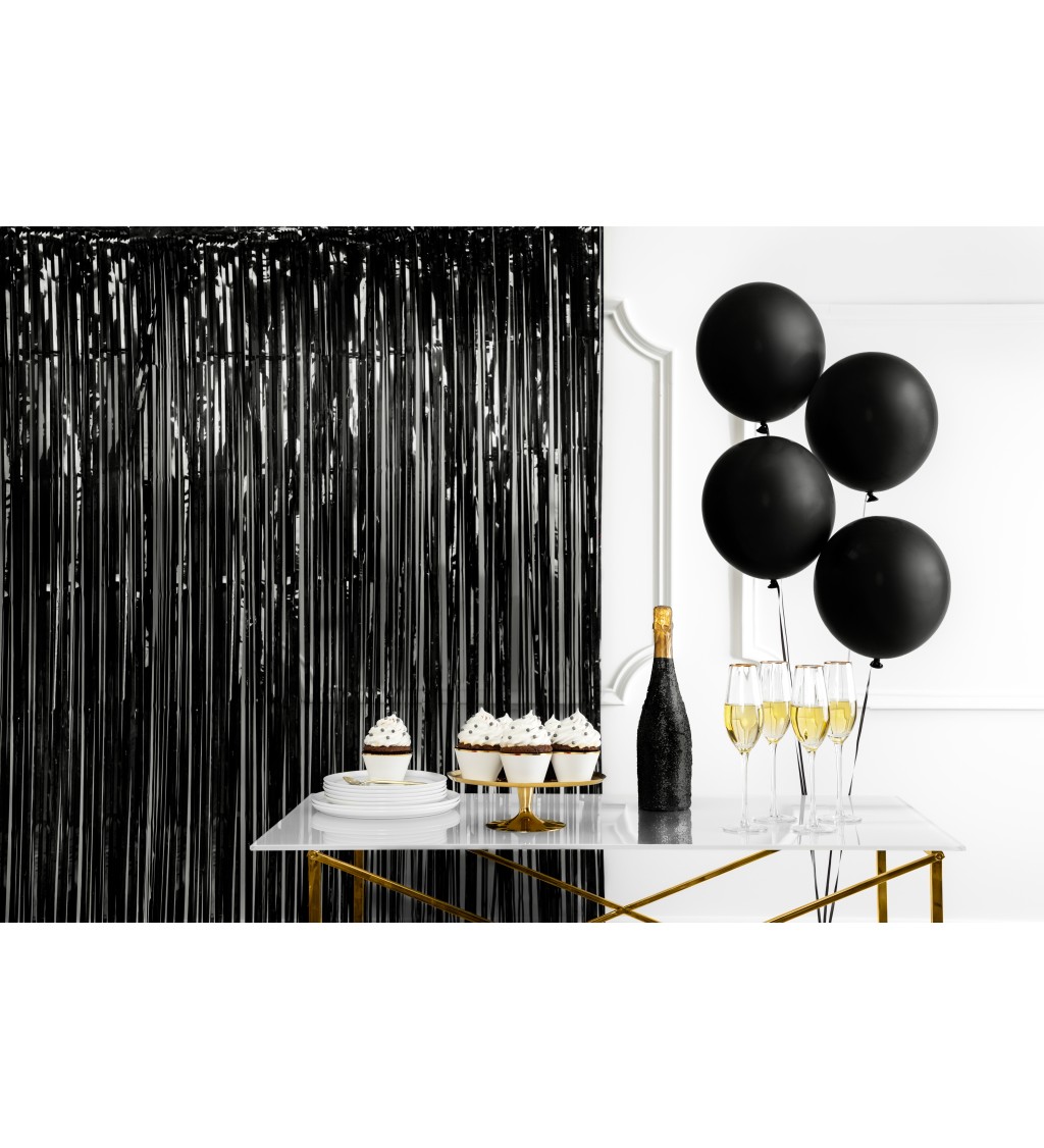 Dekoračný záves - čierny