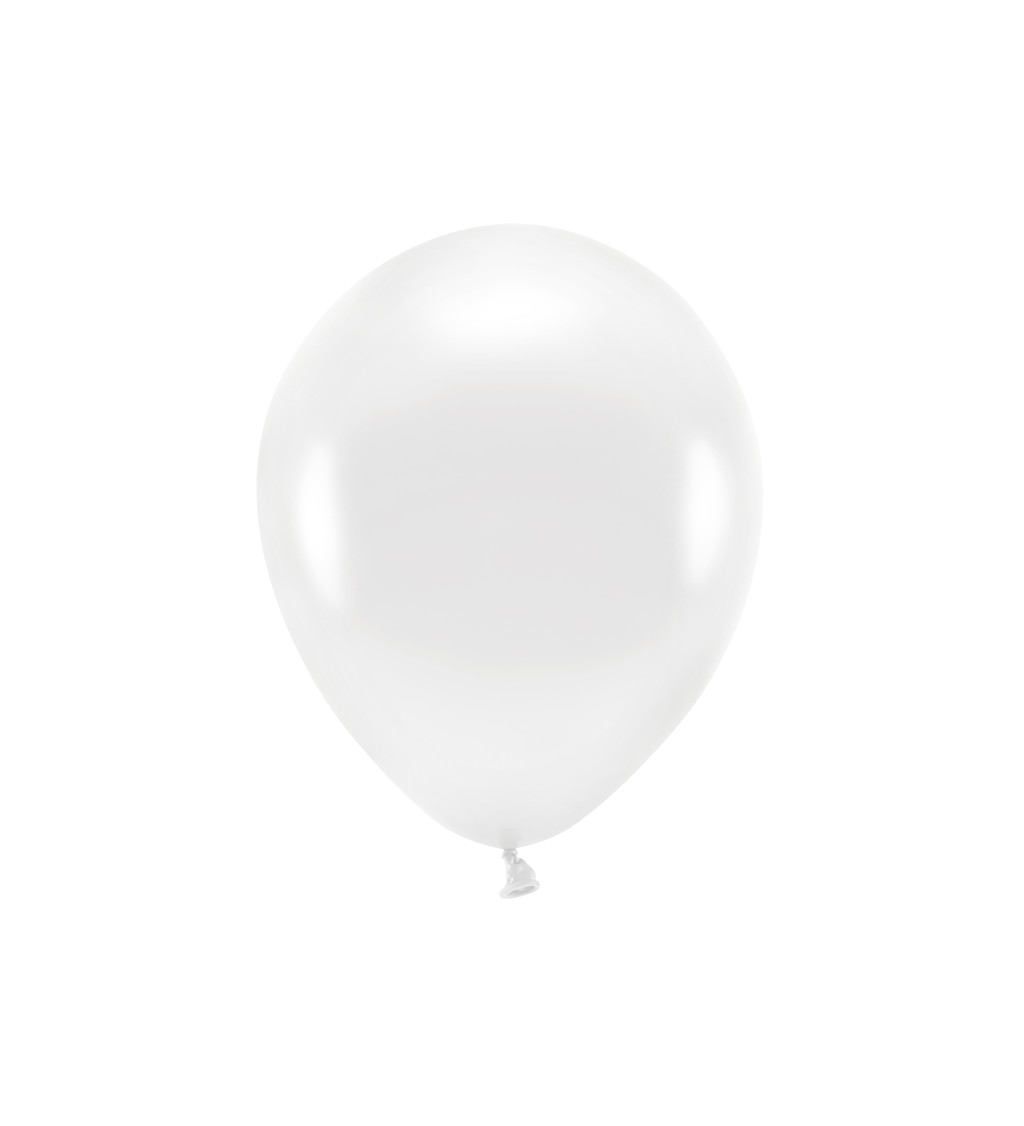 Latexové balóniky eco metalické biele 30 cm 10 ks