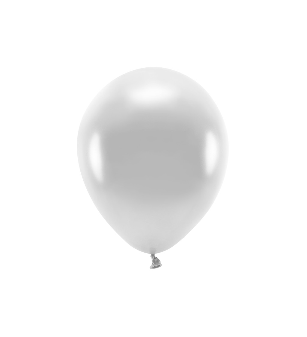 Latexové balóniky eco metalické strieborné 10 ks
