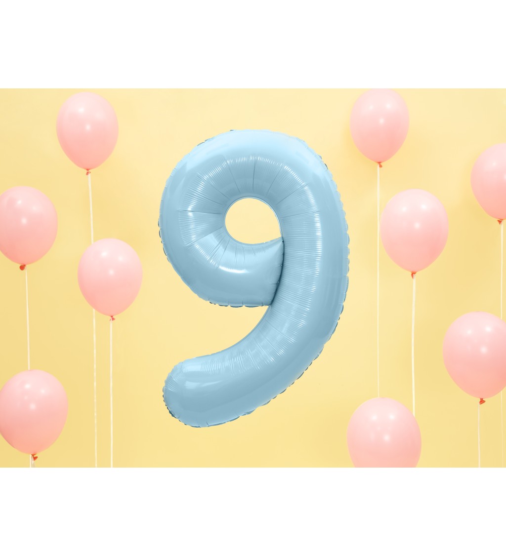Fóliový balónik 9 - svetlomodrý