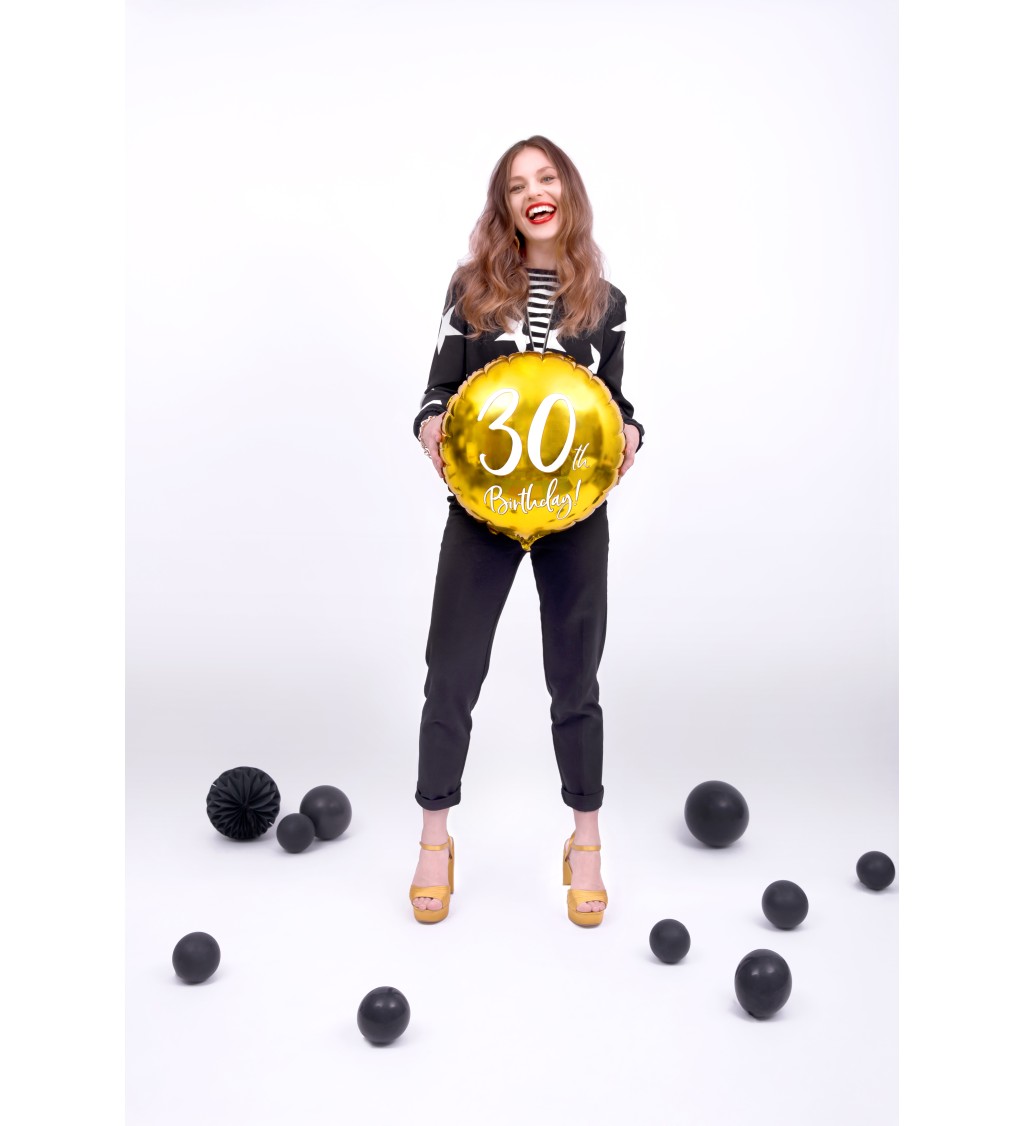 Zlatý fóliový balónek - 30