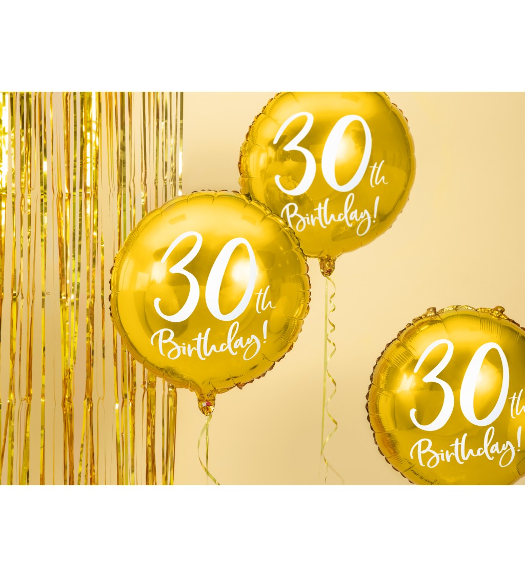 Zlatý fóliový balónek - 30