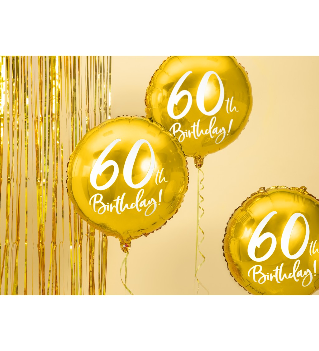 Zlatý fóliový balónik 60
