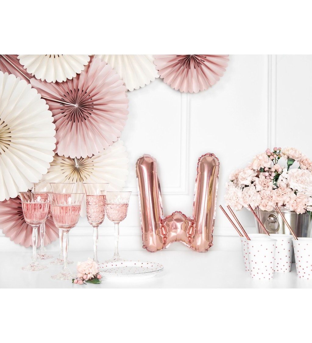 Ružovo-zlatý mini balónik W