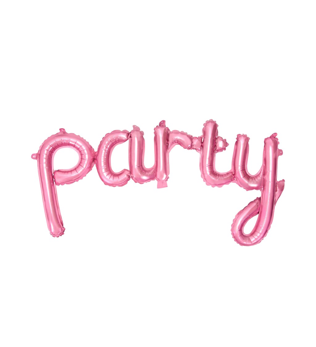 Fóliový balónik - nápis PARTY ružový