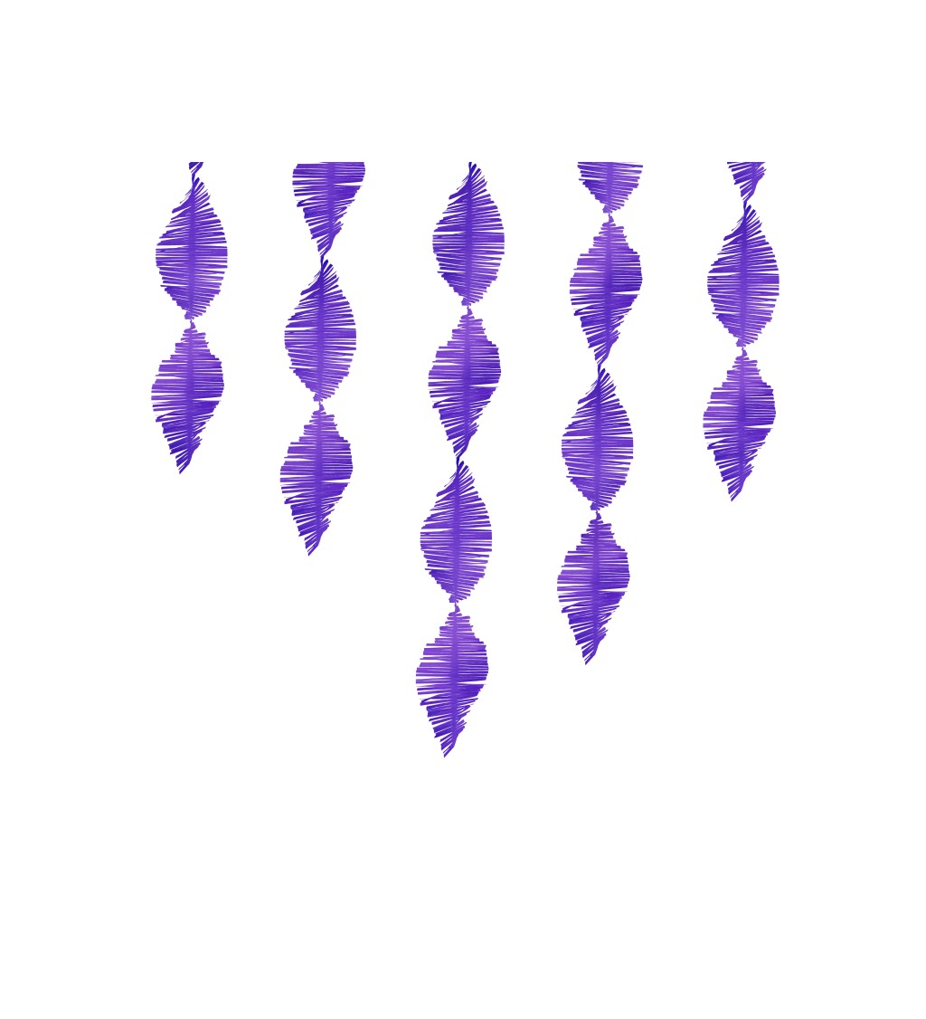 Strapatá papierová girlanda - fialová