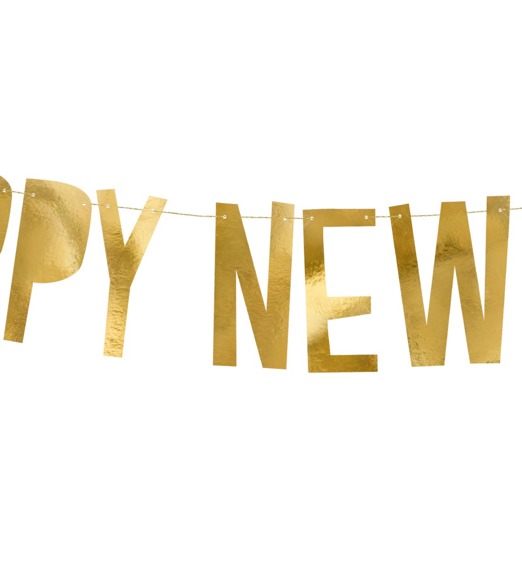 Zlatá girlanda Šťastný Nový Rok
