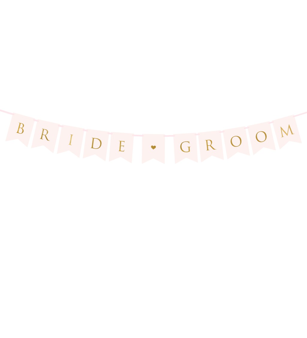 Svetloružový banner - Bride Groom