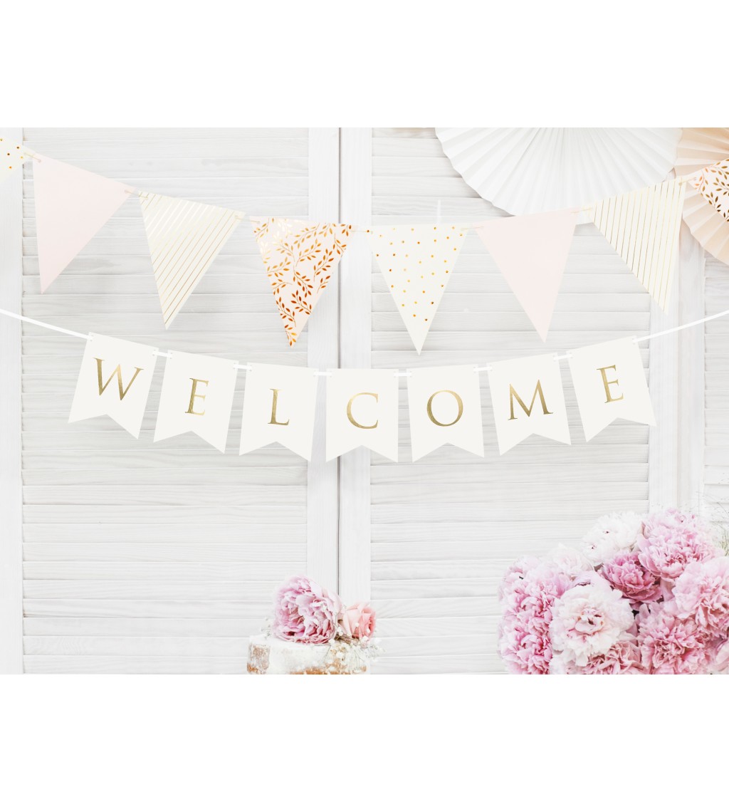 Biely banner Vitajte