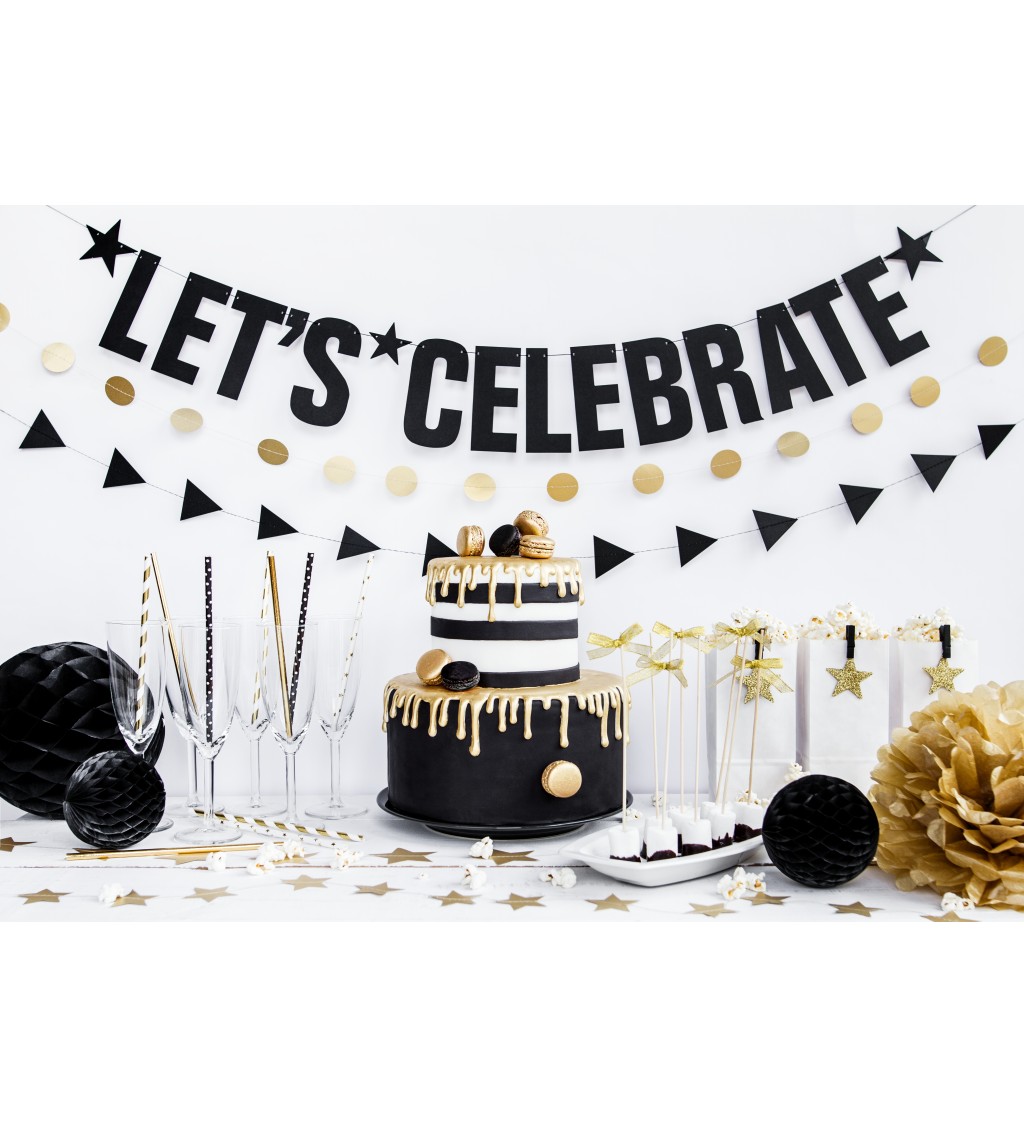 Dekoračná papierová guľa čierna