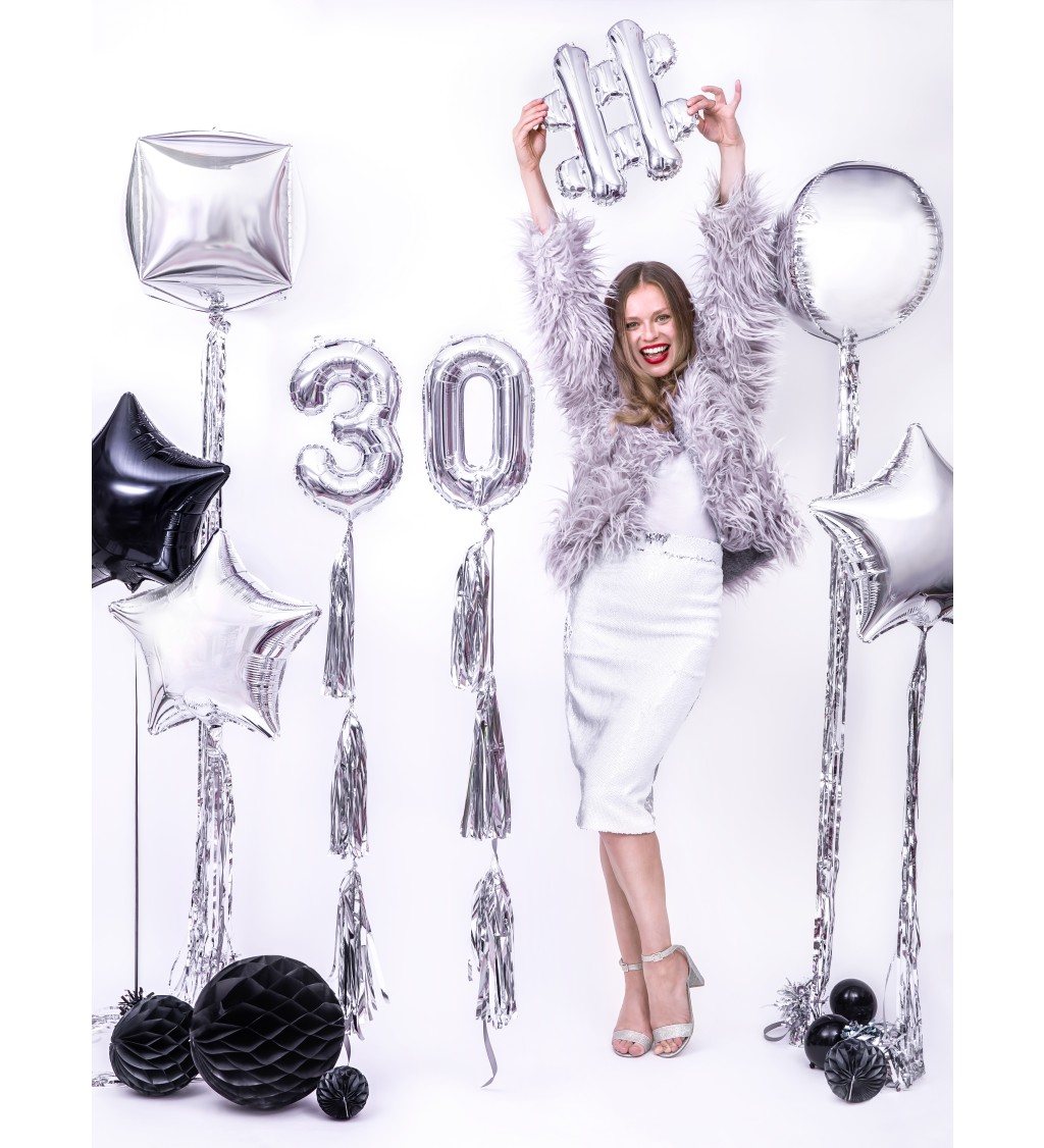 Dekoračná papierová guľa čierna