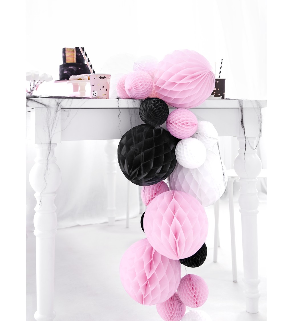 Dekoračná papierová guľa čierna