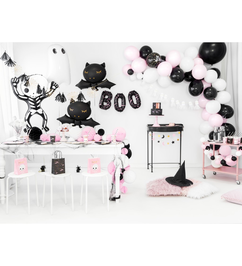 Dekoračná papierová guľa čierna