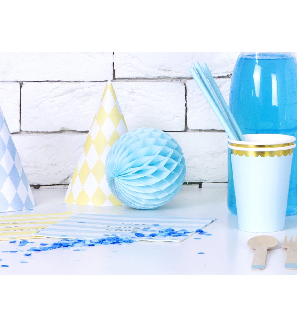 Dekoračná papierová guľa svetlo modrá