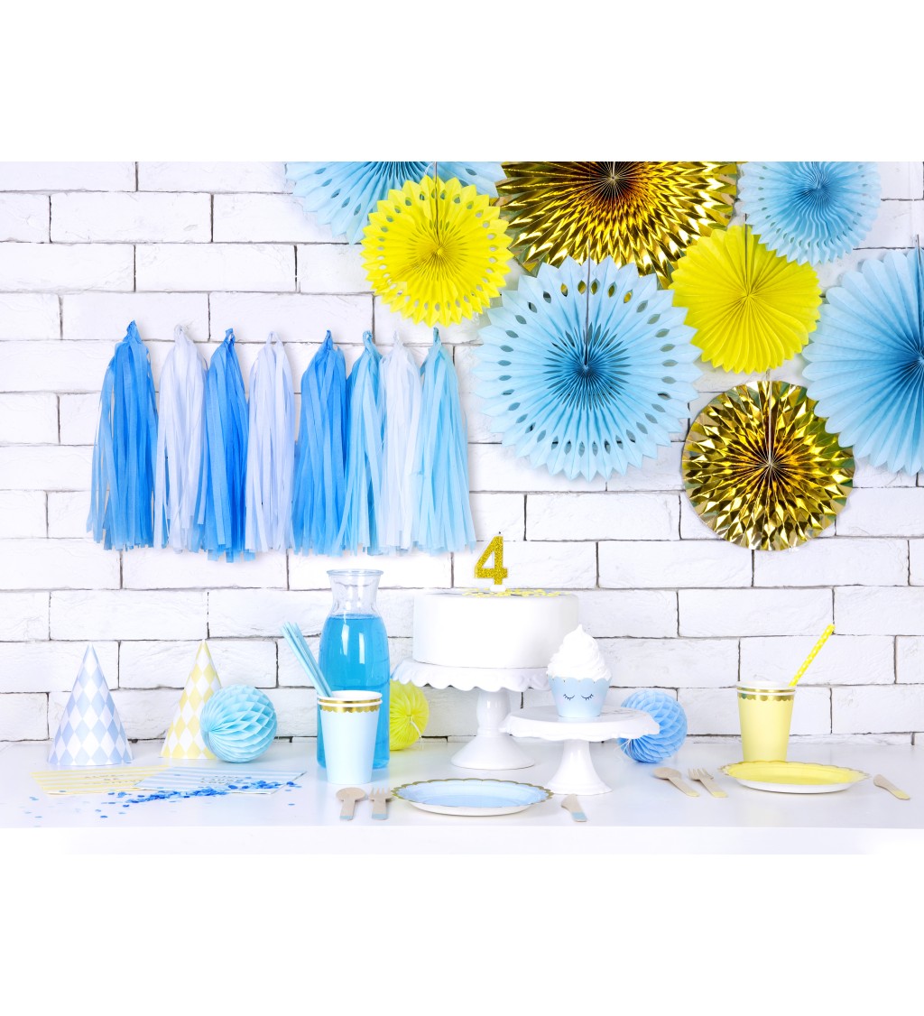 Dekoračná papierová guľa svetlo modrá