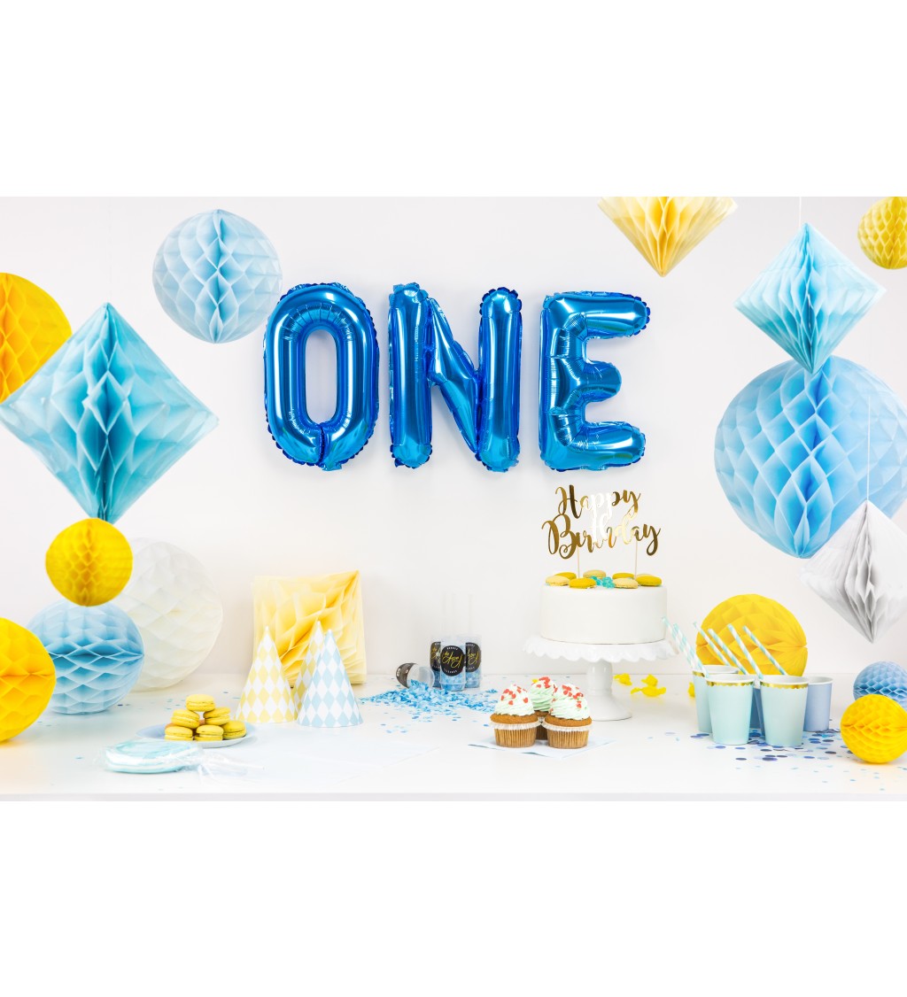 Dekoračná papierová guľa svetlo modrá