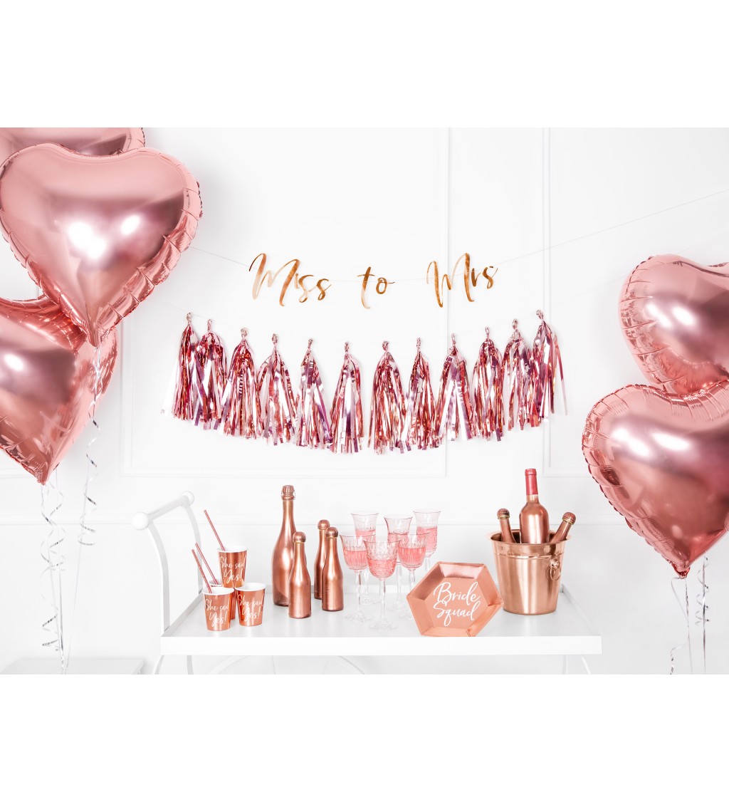 Svadobné kelímky She said yes! - rose gold